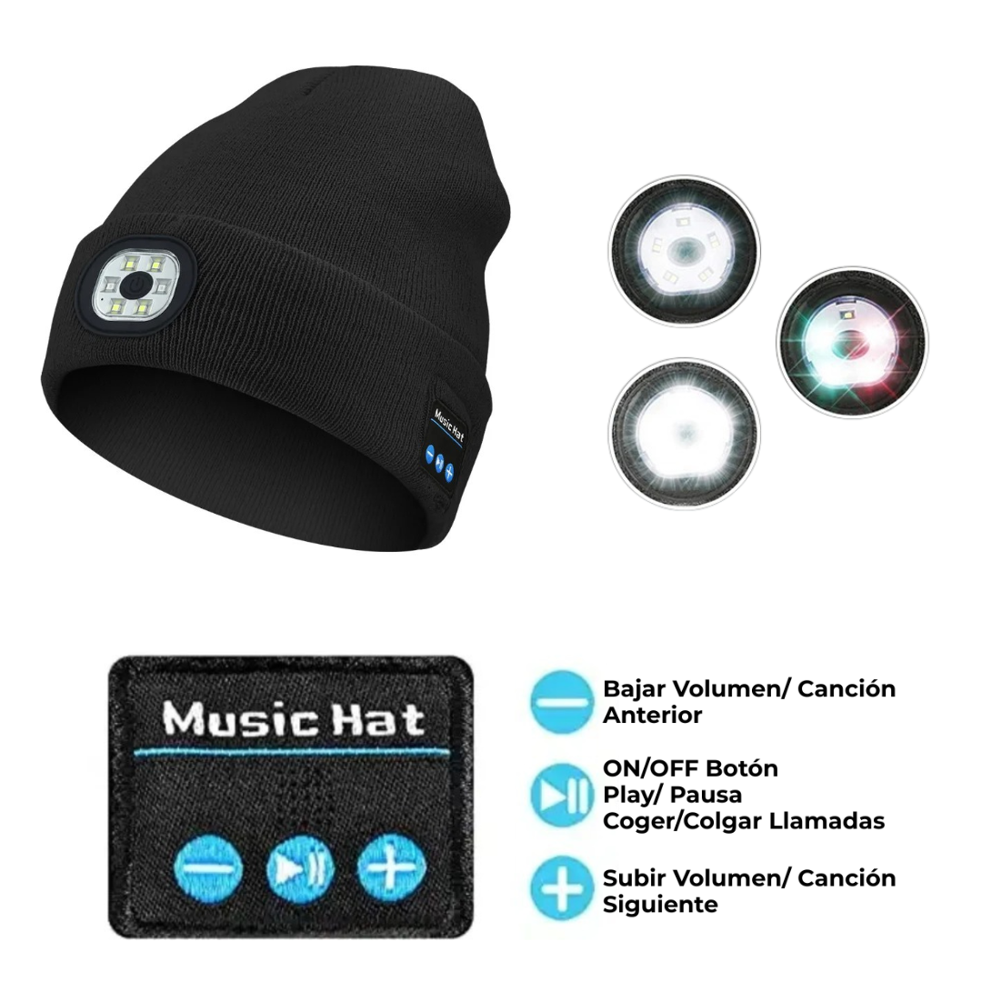 Gorro con Bluetooth y Luz