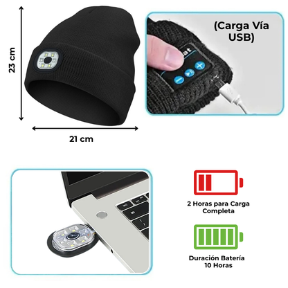 Gorro con Bluetooth y Luz
